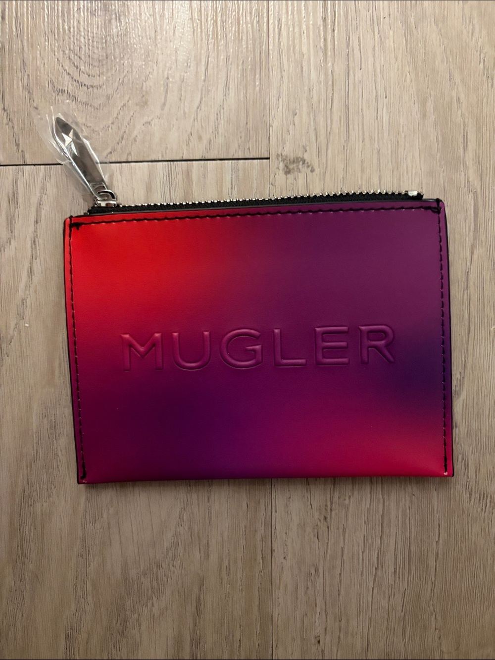 Mugler Ombre Zip Mini Pouch in Red & Purple